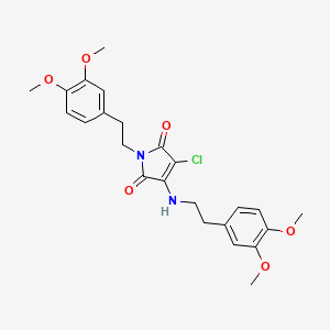 molecular formula C24H27ClN2O6 B4023276 3-chloro-1-[2-(3,4-dimethoxyphenyl)ethyl]-4-{[2-(3,4-dimethoxyphenyl)ethyl]amino}-1H-pyrrole-2,5-dione 