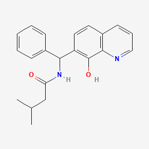 molecular formula C21H22N2O2 B4023286 N-[(8-hydroxy-7-quinolinyl)(phenyl)methyl]-3-methylbutanamide 