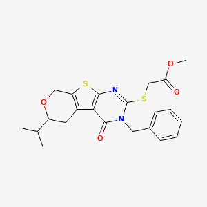 methyl [(3-benzyl-6-isopropyl-4-oxo-3,5,6,8-tetrahydro-4H-pyrano[4',3':4,5]thieno[2,3-d]pyrimidin-2-yl)thio]acetate