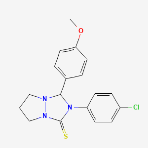 molecular formula C18H18ClN3OS B4023288 2-(4-chlorophenyl)-3-(4-methoxyphenyl)tetrahydro-1H,5H-pyrazolo[1,2-a][1,2,4]triazole-1-thione 
