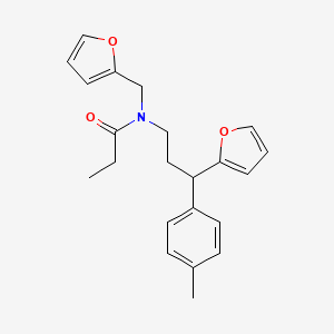 N-(2-furylmethyl)-N-[3-(2-furyl)-3-(4-methylphenyl)propyl]propanamide