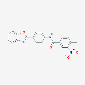 molecular formula C21H15N3O4 B402330 n-(4-Benzooxazol-2-yl-phenyl)-4-methyl-3-nitrobenzamide CAS No. 331446-69-6