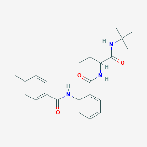 molecular formula C24H31N3O3 B4023342 N-{1-[(tert-butylamino)carbonyl]-2-methylpropyl}-2-[(4-methylbenzoyl)amino]benzamide 
