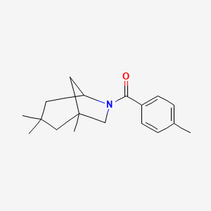 molecular formula C18H25NO B4023344 1,3,3-trimethyl-6-(4-methylbenzoyl)-6-azabicyclo[3.2.1]octane 