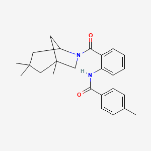 molecular formula C25H30N2O2 B4023349 4-methyl-N-{2-[(1,3,3-trimethyl-6-azabicyclo[3.2.1]oct-6-yl)carbonyl]phenyl}benzamide 