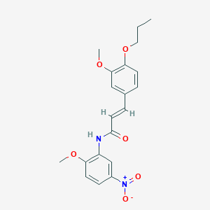 molecular formula C20H22N2O6 B4023373 N-(2-methoxy-5-nitrophenyl)-3-(3-methoxy-4-propoxyphenyl)acrylamide 