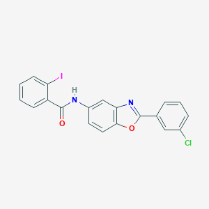 molecular formula C20H12ClIN2O2 B402340 N-[2-(3-chlorophenyl)-1,3-benzoxazol-5-yl]-2-iodobenzamide 