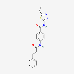 molecular formula C20H20N4O2S B4023401 N-(5-ethyl-1,3,4-thiadiazol-2-yl)-4-[(3-phenylpropanoyl)amino]benzamide 