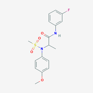 molecular formula C17H19FN2O4S B4023406 N~1~-(3-fluorophenyl)-N~2~-(4-methoxyphenyl)-N~2~-(methylsulfonyl)alaninamide 