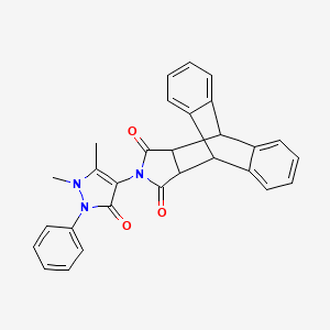molecular formula C29H23N3O3 B4023414 17-(1,5-dimethyl-3-oxo-2-phenyl-2,3-dihydro-1H-pyrazol-4-yl)-17-azapentacyclo[6.6.5.0~2,7~.0~9,14~.0~15,19~]nonadeca-2,4,6,9,11,13-hexaene-16,18-dione 