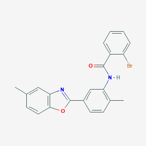 molecular formula C22H17BrN2O2 B402342 2-bromo-N-[2-methyl-5-(5-methyl-1,3-benzoxazol-2-yl)phenyl]benzamide 