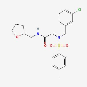 molecular formula C21H25ClN2O4S B4023425 N~2~-(3-chlorobenzyl)-N~2~-[(4-methylphenyl)sulfonyl]-N~1~-(tetrahydro-2-furanylmethyl)glycinamide 