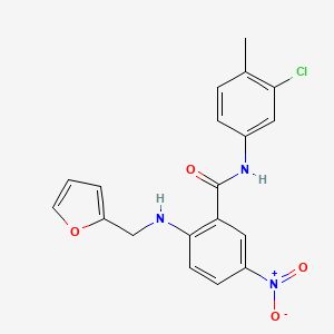 molecular formula C19H16ClN3O4 B4023428 N-(3-chloro-4-methylphenyl)-2-[(2-furylmethyl)amino]-5-nitrobenzamide 