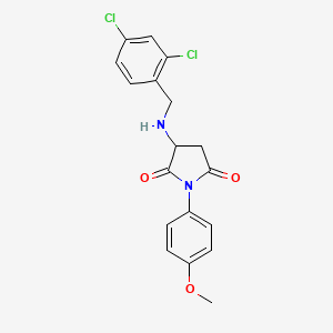 molecular formula C18H16Cl2N2O3 B4023430 3-[(2,4-dichlorobenzyl)amino]-1-(4-methoxyphenyl)-2,5-pyrrolidinedione 