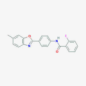 2-iodo-N-[4-(6-methyl-1,3-benzoxazol-2-yl)phenyl]benzamide