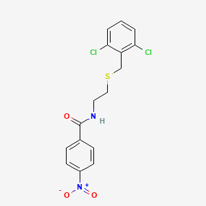 N-[2-[(2,6-dichlorophenyl)methylsulfanyl]ethyl]-4-nitrobenzamide