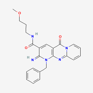 molecular formula C23H23N5O3 B4023453 1-benzyl-2-imino-N-(3-methoxypropyl)-5-oxo-1,5-dihydro-2H-dipyrido[1,2-a:2',3'-d]pyrimidine-3-carboxamide 