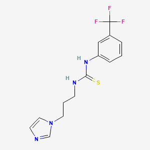 molecular formula C14H15F3N4S B4023461 N-[3-(1H-imidazol-1-yl)propyl]-N'-[3-(trifluoromethyl)phenyl]thiourea 