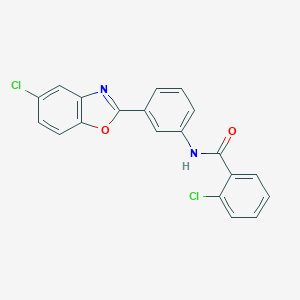 molecular formula C20H12Cl2N2O2 B402348 2-Chloro-N-[3-(5-chloro-benzooxazol-2-yl)-phenyl]-benzamide 