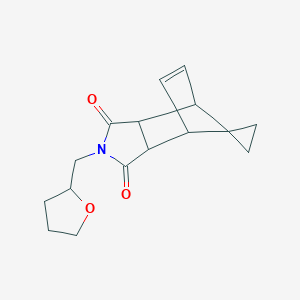 molecular formula C16H19NO3 B4023495 4'-(tetrahydro-2-furanylmethyl)-4'-azaspiro[cyclopropane-1,10'-tricyclo[5.2.1.0~2,6~]decane]-8'-ene-3',5'-dione 