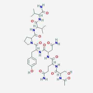molecular formula C38H58N10O12 B040235 乙酰基-丝-谷-天-酪-脯-缬-缬酰胺 CAS No. 121822-32-0
