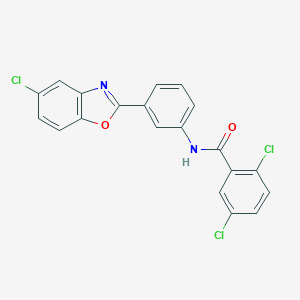 molecular formula C20H11Cl3N2O2 B402350 2,5-dichloro-N-[3-(5-chloro-1,3-benzoxazol-2-yl)phenyl]benzamide 