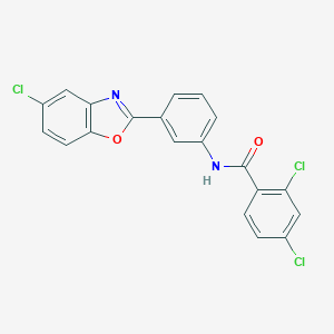 molecular formula C20H11Cl3N2O2 B402351 2,4-dichloro-N-[3-(5-chloro-1,3-benzoxazol-2-yl)phenyl]benzamide 