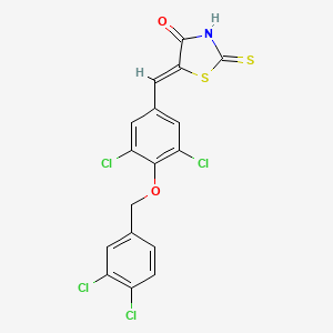 molecular formula C17H9Cl4NO2S2 B4023513 5-{3,5-dichloro-4-[(3,4-dichlorobenzyl)oxy]benzylidene}-2-thioxo-1,3-thiazolidin-4-one 