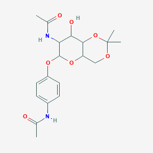molecular formula C19H26N2O7 B4023517 N-(4-{[2-(acetylamino)-2-deoxy-4,6-O-(1-methylethylidene)hexopyranosyl]oxy}phenyl)acetamide 