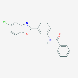 molecular formula C21H15ClN2O2 B402353 N-[3-(5-Chloro-benzooxazol-2-yl)-phenyl]-2-methyl-benzamide 