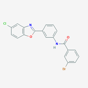 molecular formula C20H12BrClN2O2 B402355 3-bromo-N-[3-(5-chloro-1,3-benzoxazol-2-yl)phenyl]benzamide 