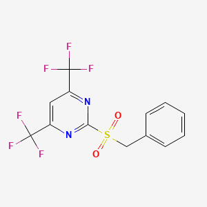 molecular formula C13H8F6N2O2S B4023557 2-(benzylsulfonyl)-4,6-bis(trifluoromethyl)pyrimidine 