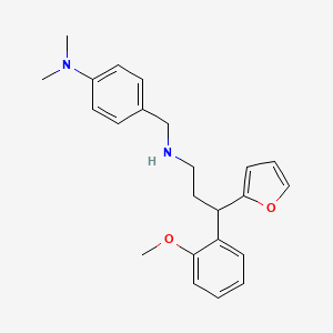 molecular formula C23H28N2O2 B4023565 4-({[3-(2-furyl)-3-(2-methoxyphenyl)propyl]amino}methyl)-N,N-dimethylaniline 