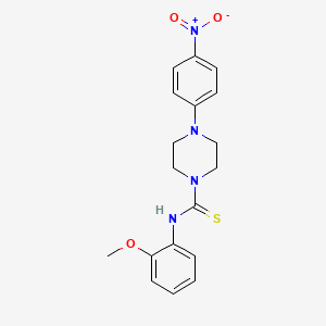 molecular formula C18H20N4O3S B4023593 N-(2-methoxyphenyl)-4-(4-nitrophenyl)-1-piperazinecarbothioamide 