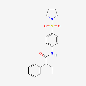 molecular formula C20H24N2O3S B4023597 2-phenyl-N-[4-(1-pyrrolidinylsulfonyl)phenyl]butanamide 
