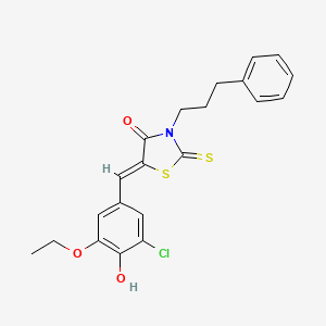 molecular formula C21H20ClNO3S2 B4023600 5-(3-chloro-5-ethoxy-4-hydroxybenzylidene)-3-(3-phenylpropyl)-2-thioxo-1,3-thiazolidin-4-one 