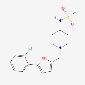 molecular formula C17H21ClN2O3S B4023605 N-(1-{[5-(2-chlorophenyl)-2-furyl]methyl}piperidin-4-yl)methanesulfonamide 
