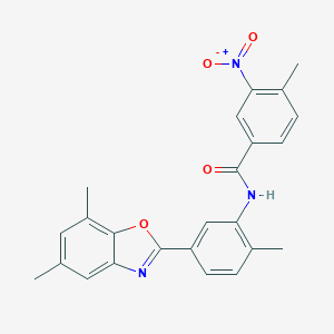 N-[5-(5,7-dimethyl-1,3-benzoxazol-2-yl)-2-methylphenyl]-3-nitro-4-methylbenzamide