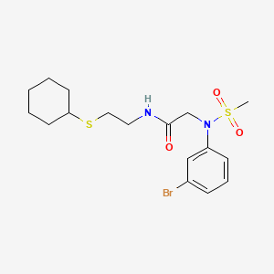 molecular formula C17H25BrN2O3S2 B4023621 N~2~-(3-bromophenyl)-N~1~-[2-(cyclohexylthio)ethyl]-N~2~-(methylsulfonyl)glycinamide 