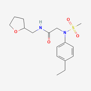 molecular formula C16H24N2O4S B4023622 N~2~-(4-ethylphenyl)-N~2~-(methylsulfonyl)-N~1~-(tetrahydro-2-furanylmethyl)glycinamide 