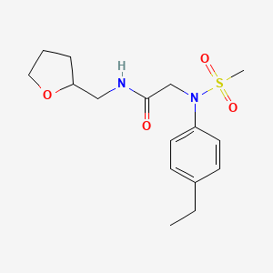 molecular formula C16H24N2O4S B4023622 2-(4-ethyl-N-methylsulfonylanilino)-N-(oxolan-2-ylmethyl)acetamide 