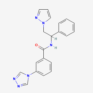 N-[1-phenyl-2-(1H-pyrazol-1-yl)ethyl]-3-(4H-1,2,4-triazol-4-yl)benzamide