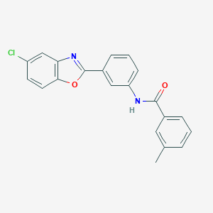 molecular formula C21H15ClN2O2 B402364 N-[3-(5-Chloro-benzooxazol-2-yl)-phenyl]-3-methyl-benzamide 