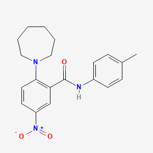molecular formula C20H23N3O3 B4023640 2-(1-azepanyl)-N-(4-methylphenyl)-5-nitrobenzamide 