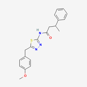 molecular formula C20H21N3O2S B4023644 N-[5-(4-methoxybenzyl)-1,3,4-thiadiazol-2-yl]-3-phenylbutanamide 