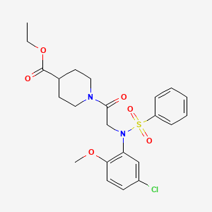 molecular formula C23H27ClN2O6S B4023681 ethyl 1-[N-(5-chloro-2-methoxyphenyl)-N-(phenylsulfonyl)glycyl]-4-piperidinecarboxylate 