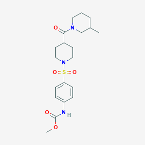 molecular formula C20H29N3O5S B4023689 methyl [4-({4-[(3-methyl-1-piperidinyl)carbonyl]-1-piperidinyl}sulfonyl)phenyl]carbamate 