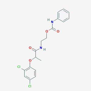 molecular formula C18H18Cl2N2O4 B4023702 2-{[2-(2,4-dichlorophenoxy)propanoyl]amino}ethyl phenylcarbamate 