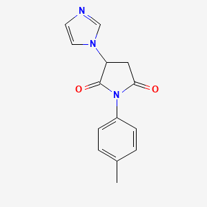 molecular formula C14H13N3O2 B4023704 3-(1H-imidazol-1-yl)-1-(4-methylphenyl)-2,5-pyrrolidinedione 