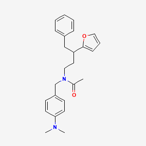 molecular formula C25H30N2O2 B4023711 N-[4-(dimethylamino)benzyl]-N-[3-(2-furyl)-4-phenylbutyl]acetamide 